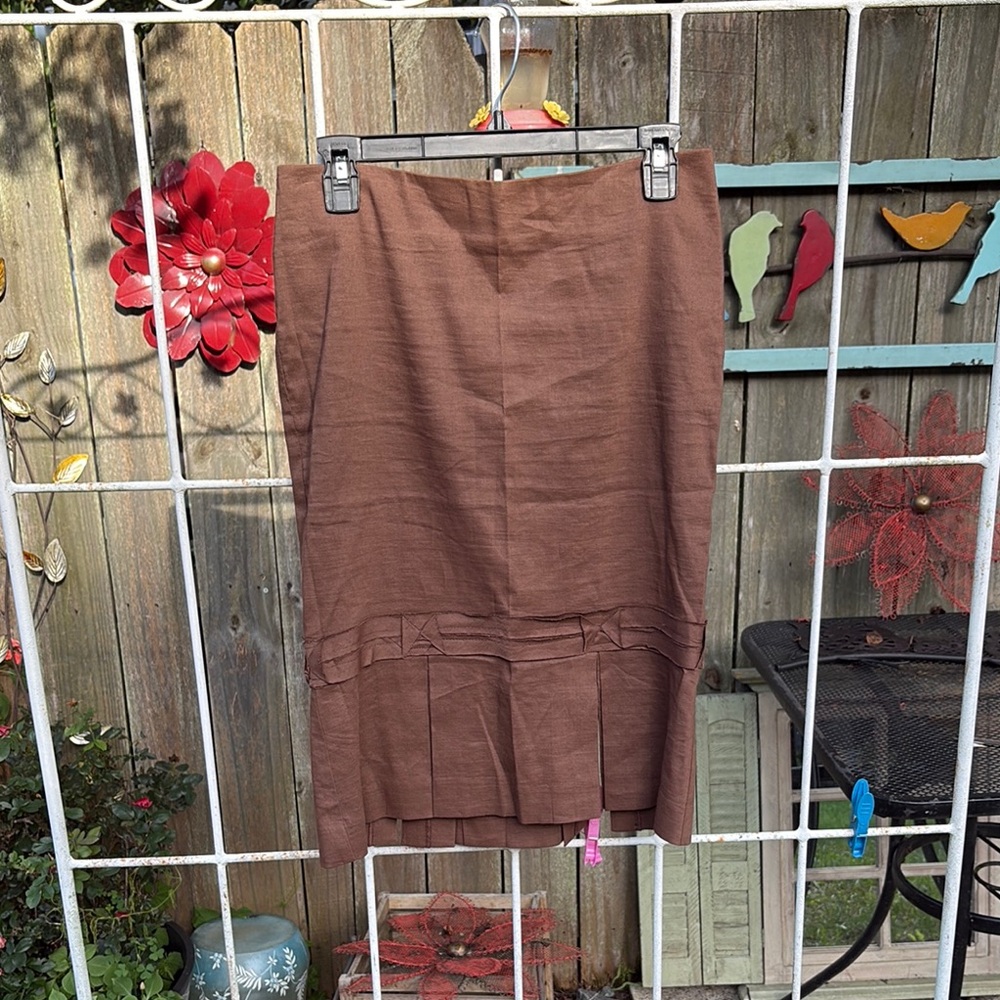 bebe Brown Pleated Skirt